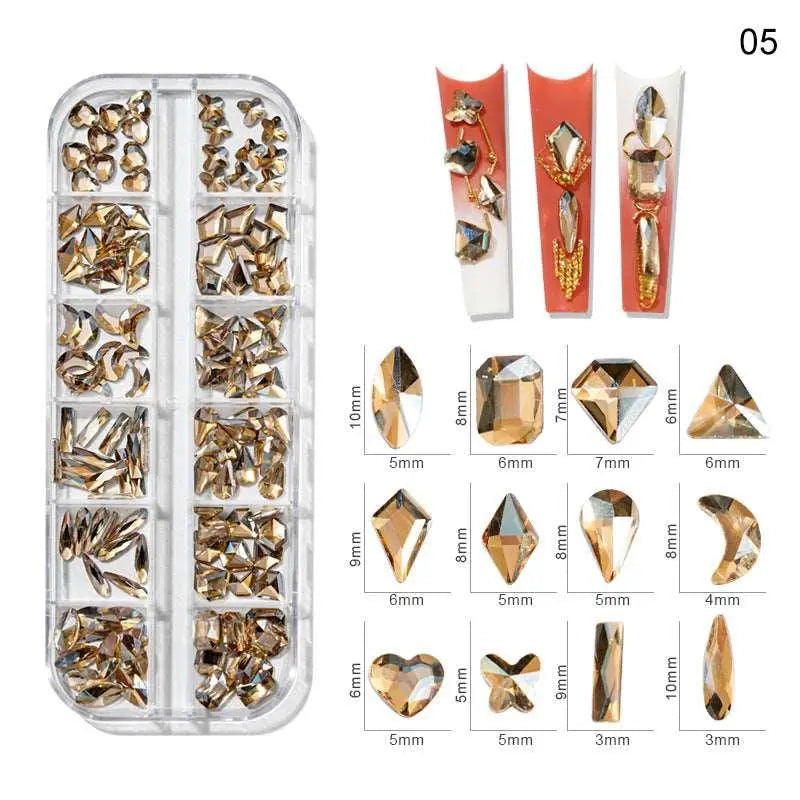 Multi-Color 3D Nail Art Rhinestones